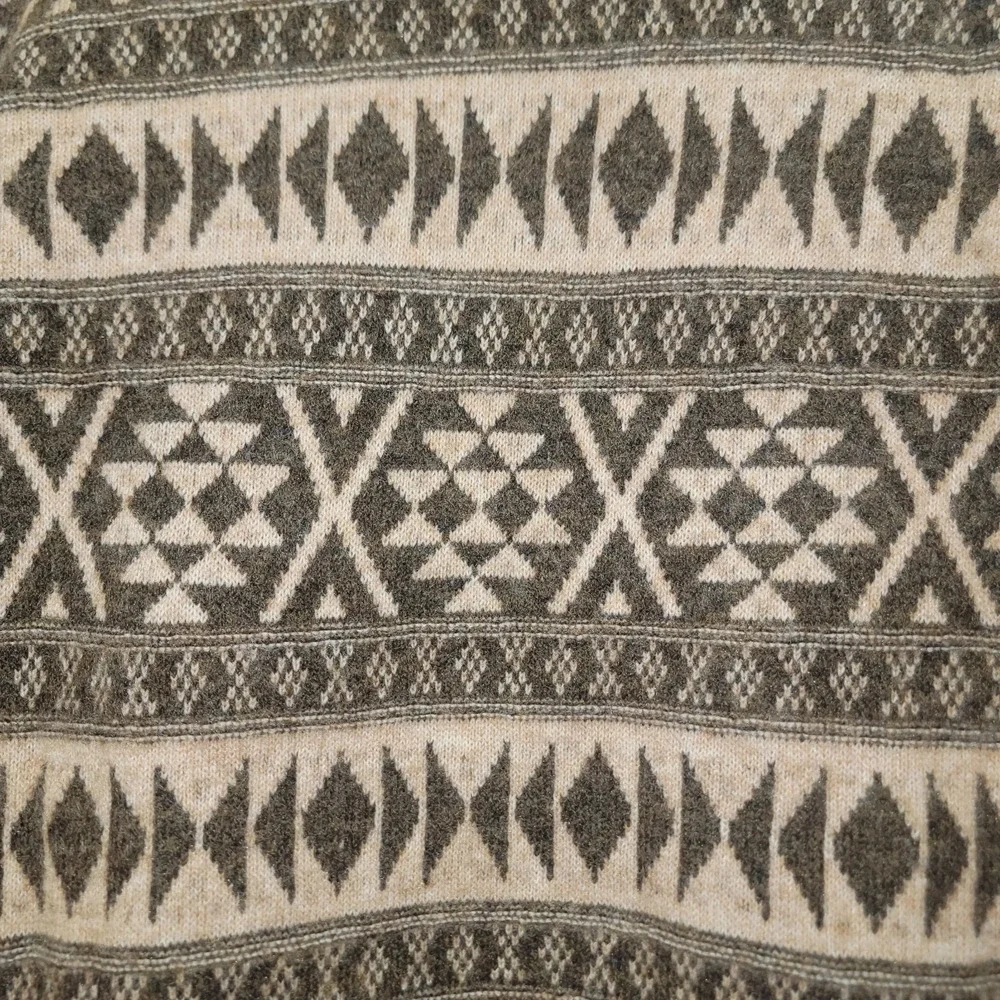 $119 Lucky Brand Southwestern Fair Isle Women's‎ LG Open Cropped Cardigan Shawl